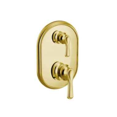 Click here to see Moen UTS9211BG Moen Colinet M-CORE 3-Series Valve Trim w/ Transfer, Lever Handles, Brushed Gold - UTS9211BG