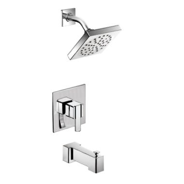 Click here to see Moen UTS3713 Moen 90 Degree M-Core 3-Series Tub/Shower Faucet with 2.5 GPM Rainshower, 1-Function, Single Lever Handle, M-PACT, Immersion, Chrome - UTS3713