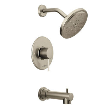 Click here to see Moen UT3293BN Moen Align M-Core 3-Series Tub/Shower Trim with 2.5 GPM Rainshower, 1-Function, Single Lever Handle, M-PACT, Immersion, Brushed Nickel - UT3293BN 