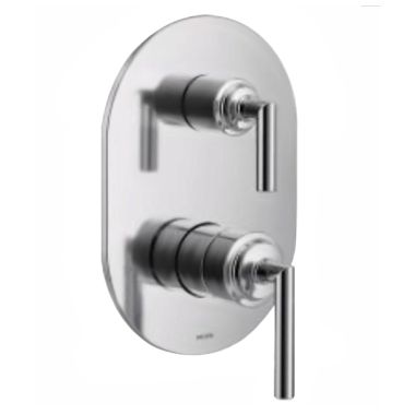 Click here to see Moen UTS3311 Moen Arris M-CORE 3-Series Valve Trim w/ Transfer, Lever Handles, Polished Chrome - UTS3311