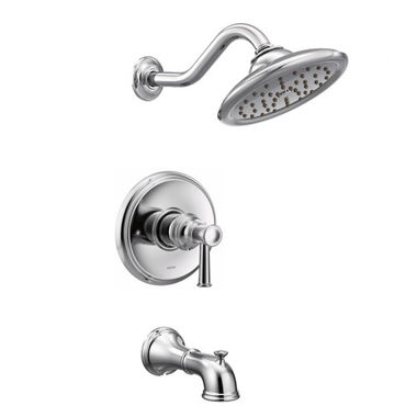 Click here to see Moen UT3313 Moen Belfield M-Core 3-Series Tub/Shower Faucet with 2.5 Rainshower, 1-Function, Single Lever Handle, M-PACT, Immersion, Chrome - UT3313