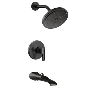 Click here to see Moen UTS3203EPBL Moen Doux M-Core 3-Series Tub/Shower Faucet 1.75 Rainshower, 1-Function, Single Lever Handle, M-PACT, Immersion, Matte Black - UTS3203EPBL
