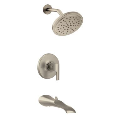 Click here to see Moen UTS3203EPBN Moen Doux M-Core 3-Series Tub/Shower Faucet 1.75 Rainshower, 1-Function, Single Lever Handle, M-PACT, Immersion, Brushed Nickel - UTS3203EPBN
