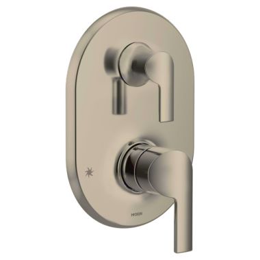 Click here to see Moen UTS2611BN Moen Doux M-CORE 3-Series Valve Trim w/ Transfer, Lever Handles, Brushed Nickel - UTS2611BN