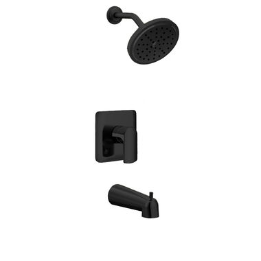 Click here to see Moen UT3813EPBL Moen Rizon M-Core 3-Series Tub/Shower Faucet with 1.75 GPM Rainshower, 1-Function, Single Lever Handle, M-PACT, Eco-Performance, Matte Black - UT3813EPBL