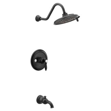 Click here to see Moen UTS33103EPBL Moen Weymouth M-Core 3-Series Tub/Shower Faucet with 1.75 GPM Rainshower, 2-Function, Single Lever Handle, M-PACT, Immersion, Matte Black - UTS33103EPBL