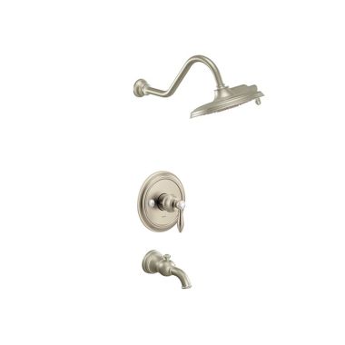 Click here to see Moen UTS33103EPBN Moen Weymouth M-Core 3-Series Tub/Shower Faucet with 1.75 GPM Rainshower, 2-Function, Single Lever Handle, M-PACT, Immersion, Brushed Nickel - UTS33103EPBN