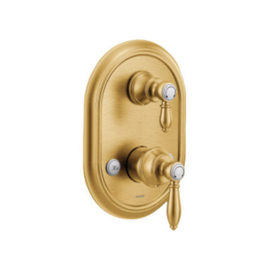 Click here to see Moen UTS4311BG Moen Weymouth M-CORE 3-Series Valve Trim w/ Transfer, Lever Handle, Brushed Gold - UTS4311BG