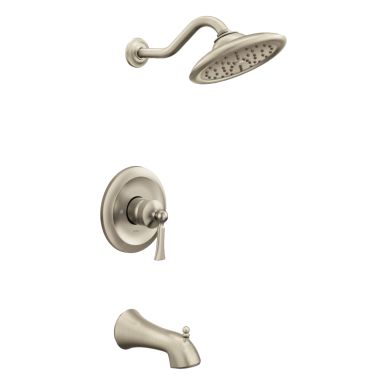 Click here to see Moen UT35503EPBN Moen Wynford M-Core 3-Series Tub/Shower Faucet with 1.75 Rainshower, 1-Function, Single Lever Handle, M-PACT, Immersion, Brushed Nickel - UT35503EPBN