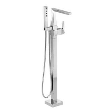 Click here to see Delta T4743-FL Delta T4743-FL Trillian Floor Mount Tub Filler with Spray, Chrome