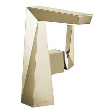 Click here to see Delta 643-PN-DST Delta Trillian Mid-Height Polished Nickel Lavatory Faucet, Less Drain, 1.2 GPM, Single-Handle, DIAMOND Seal, Lever Handle - 643-PN-DST