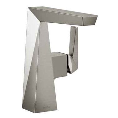 Click here to see Delta 643-SS-DST Delta Trillian Mid-Height Stainless Lavatory Faucet, Less Drain, 1.2 GPM, Single-Handle, DIAMOND Seal, Lever Handle - 643-SS-DST