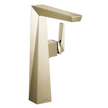Click here to see Delta 743-PN-DST Delta Trillian Polished Nickel Vessel Lavatory Faucet, Less Drain, 1.2 GPM, Single-Handle, DIAMOND Seal, Lever Handle - 743-PN-DST