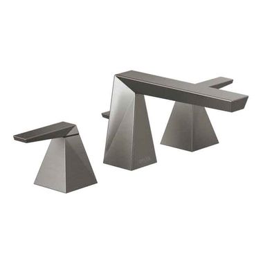 Click here to see Delta 35543-KSMPU-DST Delta 35543-KSMPU-DST Trillian Two-Handle Widespread Lavatory Faucet w/ Metal Pop-Up, Angular Spout, Black Stainless