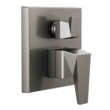 Click here to see Delta T24943-KS Delta T24943-KS Trillian Valve Only Trim with 6-Setting Diverter, Black Stainless