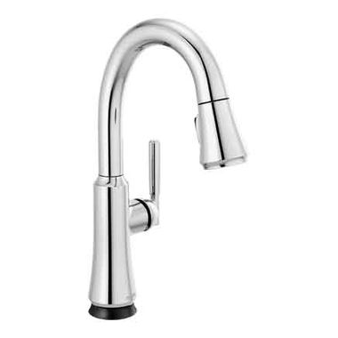 Click here to see Delta 9979T-DST Delta Coranto Touch2O Single Handle Pull-Down Bar/Prep Faucet, Chrome - 9979T-DST