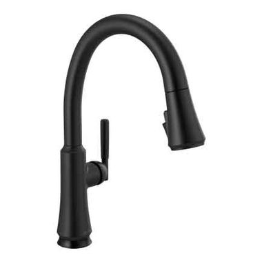 Click here to see Delta 9179T-BL-DST Delta Coranto Single Handle Pull-Down Kitchen Faucet, Touch2O, Touch-Clean, Diamond Seal, MagnaTite, ADA, 1.8 GPM, Matte Black - 9179T-BL-DST