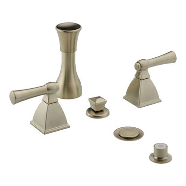 Click here to see Brizo 6340-BN Brizo Vesi Two-Handle Bidet Faucet with Metal Pop-Up Drain, 4-Hole, Lever Handles, Brilliance Brushed Nickel - 6340-BN