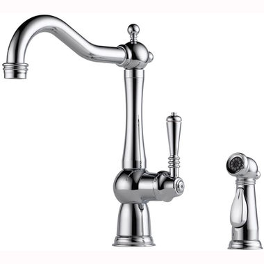 Click here to see Brizo 61136LF-PC Brizo Tresa Polished Chrome Single-Handle Kitchen Faucet With Side Spray - 61136LF-PC