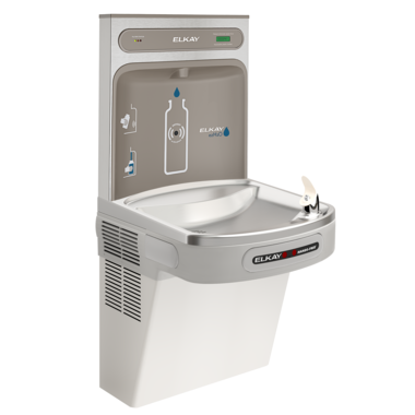 Click here to see Elkay LZO8WSLK Elkay LZO8WSLK Hands-Free Water Cooler w/ EZH2O Bottle Filler - 8 GPH Refrigeration, Filtered, 115v, Light Gray