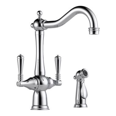 Click here to see Brizo 62136LF-PC Brizo Tresa Two-Handle Kitchen Faucet w/ Side Spray, 2 Hole, Polished Chrome - 62136LF-PC