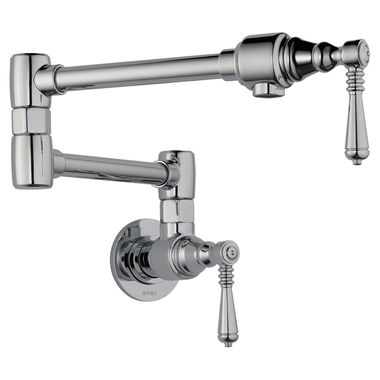 Click here to see Brizo 62810LF-PC Brizo Classic Wall Mount Pot Filler Faucet, Polished Chrome - 62810LF-PC
