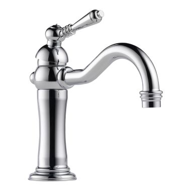 Click here to see Brizo 65036LF-PC Brizo Tresa Single-Handle Deck Mount Polished Chrome Bathroom Faucet, 1.5 GPM, Single-Hole, Ceramic Cartridge, Less Drain - 65036LF-PC