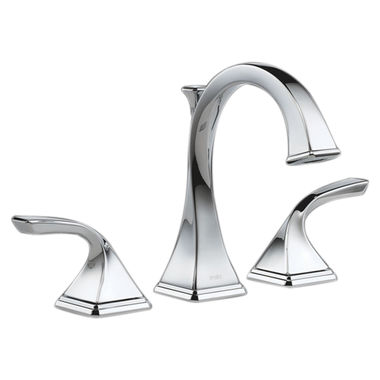 Click here to see Brizo 65330LF-PC Brizo Virage Two-Handle Widespread Deck-Mount Polished Chrome  Bathroom Faucet with Metal Pop-Up, 1.5 GPM, Three-Hole, Ceramic Cartridge - 65330LF-PC