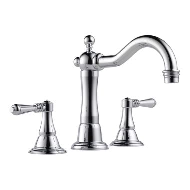 Click here to see Brizo 65336LF-PC Brizo Tresa Two-Handle Widespread Polished Chrome Bathroom Faucet with Metal Pop-Up, 1.5 GPM, Quick-Snap, Three-Hole - 65336LF-PC 