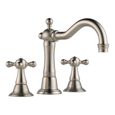 Click here to see Brizo 65338LF-BN Brizo Tresa Two-Handle Widespread Brilliance Brushed Nickel Bathroom Faucet with Metal Pop-Up, 1.5 GPM, Quick-Snap, Three-Hole, Cross Handles - 65338LF-BN