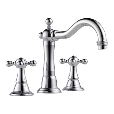 Click here to see Brizo 65338LF-PC Brizo Tresa Two-Handle Widespread Polished Chrome Bathroom Faucet with Metal Pop-Up, 1.5 GPM, Quick-Snap, Three-Hole, Cross Handles - 65338LF-PC