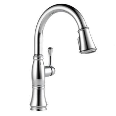 Click here to see Delta 9197-AR-PR-DST Delta Cassidy Single-Handle Pull-Down Lumicoat Arctic Stainless Kitchen Faucet, 1.8 GPM, Lever Handle, Diamond Seal Technology, Touch-Clean - 9197-AR-PR-DST