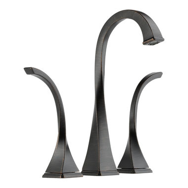 Click here to see Brizo 65430LF-RB Brizo Virage Two-Handle Widespread Deck-Mount Vessel Venetian Bronze Bathroom Faucet with Metal Grid Strainer, Three-Hole, 1.5 GPM - 65430LF-RB