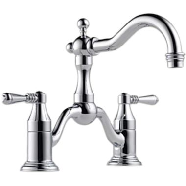 Click here to see Brizo 65536LF-PC Brizo Tresa Two-Handle Widespread Bridge Polished Chrome Bathroom Faucet with Lever Handles, 1.5 GPM, Two-Hole, Less Drain - 65536LF-PC