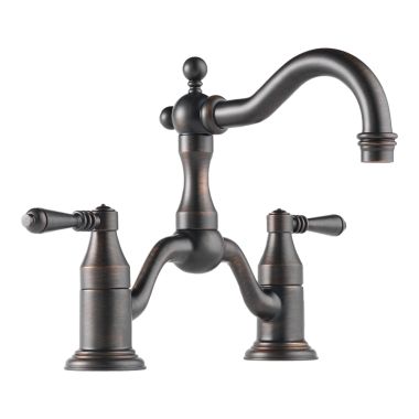 Click here to see Brizo 65536LF-RB Brizo Tresa Two-Handle Widespread Bridge Venetian Bronze Bathroom Faucet with Lever Handles, 1.5 GPM, Two-Hole, Less Drain - 65536LF-RB