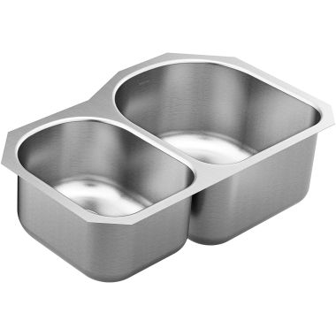 Click here to see Moen GS18246B Moen GS18246B 1800 Series Stainless Steel Double Bowl Undermount Kitchen Sink - Brushed