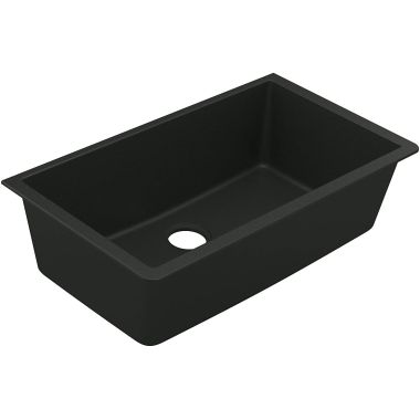 Click here to see Moen GGB4010B Moen GGB4010B Granite Series Dual Mount Single Bowl Kitchen Sink, Granite Black