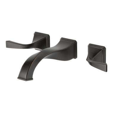 Click here to see Brizo 65830LF-RB Brizo Virage Two-Handle Wall-Mount Venetian Bronze Bathroom Faucet with Metal Grid Strainer and Overflow, 1.5 GPM - 65830LF-RB