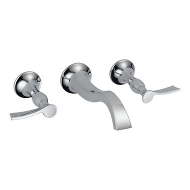 Click here to see Brizo 65890LF-PCLHP Brizo RSVP Two-Handle Widespread Wall-Mount Polished Chrome Bathroom Faucet with Rough and Trim, 1.5 GPM, Less Handles - 65890LF-PCLHP