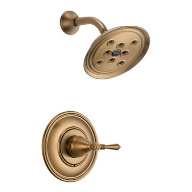 Click here to see Brizo T60P210-BZ Brizo Traditional Monitor 14 Series Single-Handle Shower Faucet with H2Okinetic Rain Showerhead, 1.75 GPM, Lever Handle, Brilliance Brushed Bronze - T60P210-BZ