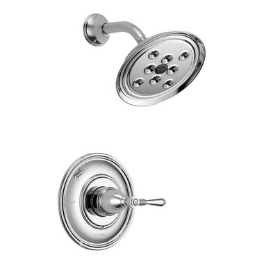 Click here to see Brizo T60P210-PC Brizo Traditional Monitor 14 Series Single-Handle Shower Faucet with H2Okinetic Rain Showerhead, 1.75 GPM, Lever Handle, Polished Chrome - T60P210-PC