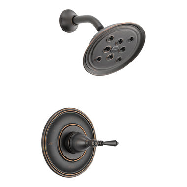 Click here to see Brizo T60P210-RB Brizo Traditional Monitor 14 Series Single-Handle Shower Faucet with H2Okinetic Rain Showerhead, 1.75 GPM, Lever Handle, Venetian Bronze - T60P210-RB