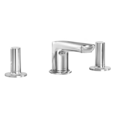 Click here to see American Standard 7105877.002 American Standard Studio S Low Spout Two-Handle Widespread Polished Chrome Bathroom Faucet with Pop-Up Drain, Knob Handles, 1.2 GPM, WaterSense - 7105877.002