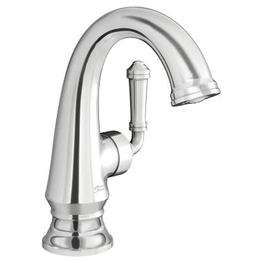 Click here to see American Standard 7052121.002 American Standard Delancey Single Lever Handle Polished Chrome Bathroom Faucet with Push Pop-Up Drain and Hoses, 1.2 GPM, Single-Hole - 7052121.002