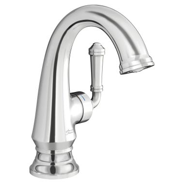 Click here to see American Standard 7052124.002 American Standard Delancey Single Lever Handle Polished Chrome Bathroom Faucet with Temperature Indicators, Single-Hole, 1.2 GPM- 7052124.002