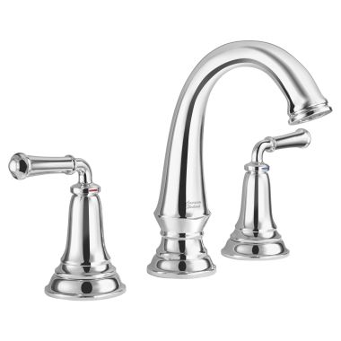 Click here to see American Standard 7052814.002 American Standard Delancey Polished Chrome Widespread Lavatory Faucet with Lever Handles,  Less Drain, ADA-Compliant, WaterSense, 1.2 GPM - 7052814.002