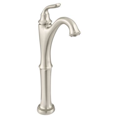 Click here to see American Standard 7106152.295 American Standard Patience Single-Handle Brushed Nickel Bathroom Faucet, Adjustable Hot Limit Safety Stop, 1.2 GPM, Lead Free - 7106152.295