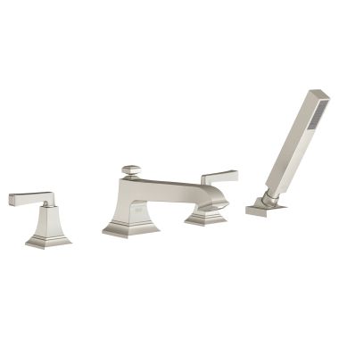 Click here to see American Standard T455901.295 American Standard Town Square S Roman Tub Faucet Trim with Lever Handles and Personal Shower for Flash Rough-in Valve, Brushed Nickel - T455901.295