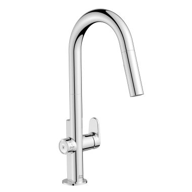 Click here to see American Standard 4931360.002 American Standard Beale Dual Spray Polished Chrome Pull-Down Kitchen Faucet with MeasureFill Technology, 1.5 GPM - 4931360.002