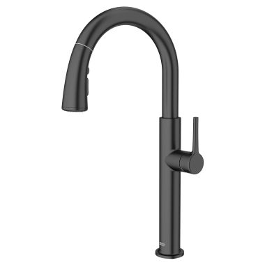 Click here to see American Standard 4803300.243 American Standard Studio S Single Handle Pull-Down Kitchen Faucet, Drip-Free, Dual Spray, 1.8 GPM, Matte Black - 4803300.243